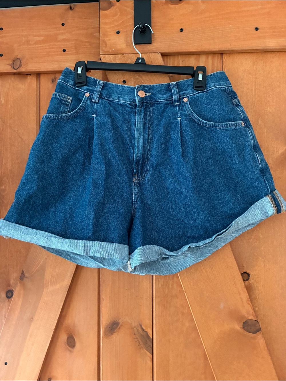 We the Free Classic Women's Dark Blue Denim Roll-Cuff Shorts